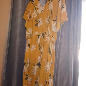 Yellow Floral plus size dress
